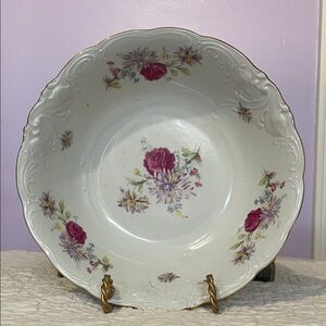 Floral vintage  White and Pink Decorative walbrzych  Bowl